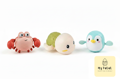 Wind-Up Swimming Bath Toys – Crab, Penguin & Turtle
