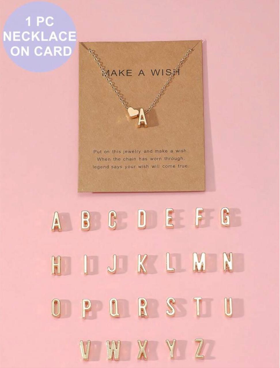 Make a Wish Initial Necklace - collection of letters A-Z