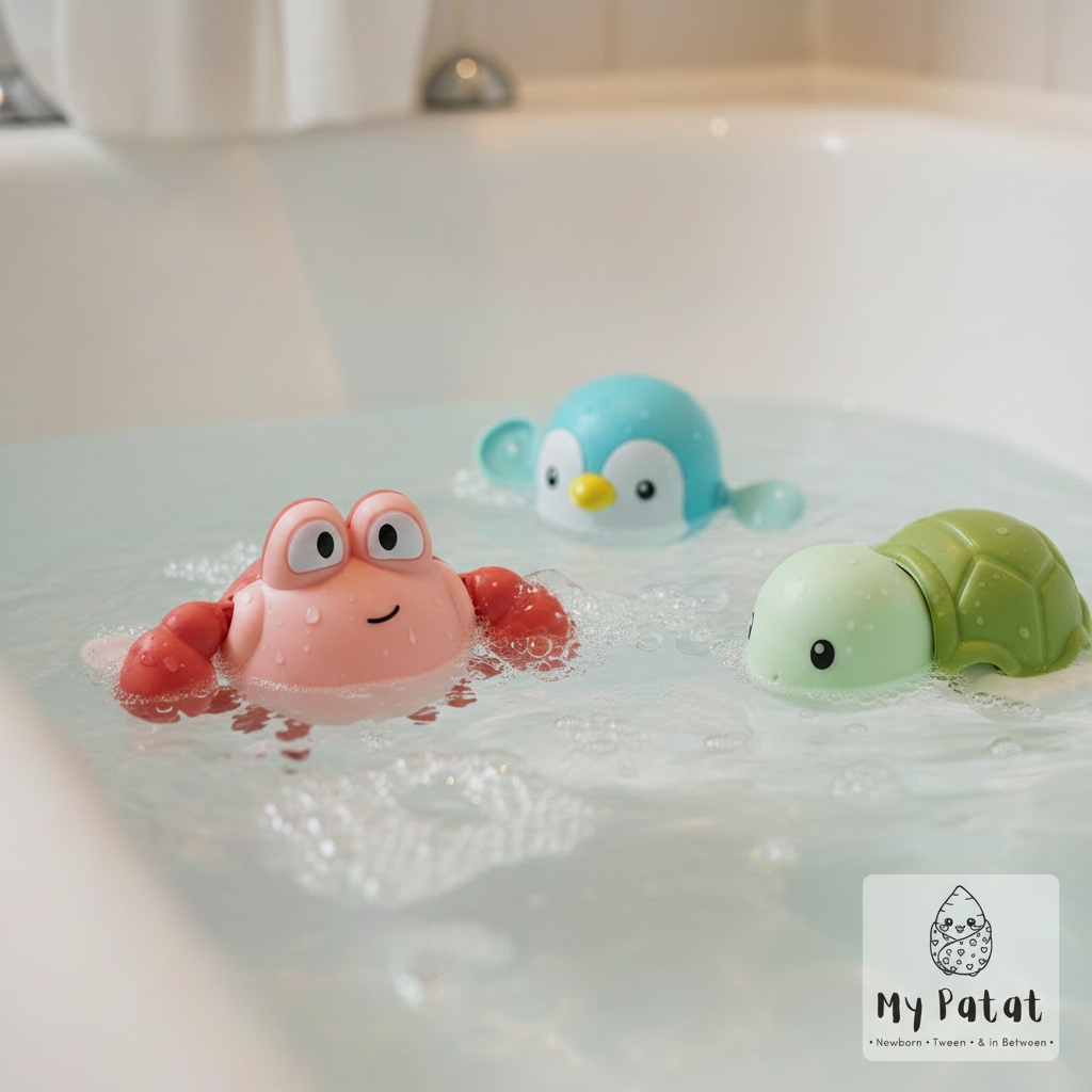 Wind-Up Swimming Bath Toys – Crab, Penguin & Turtle