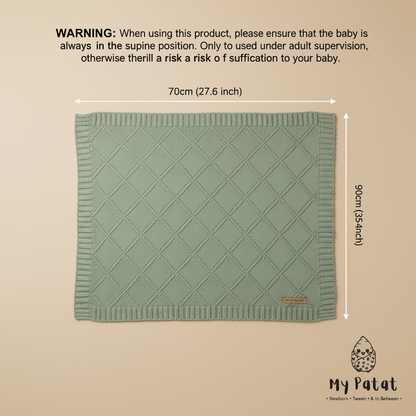 Diamond knit baby blanket dimensions 70cm x 90cm