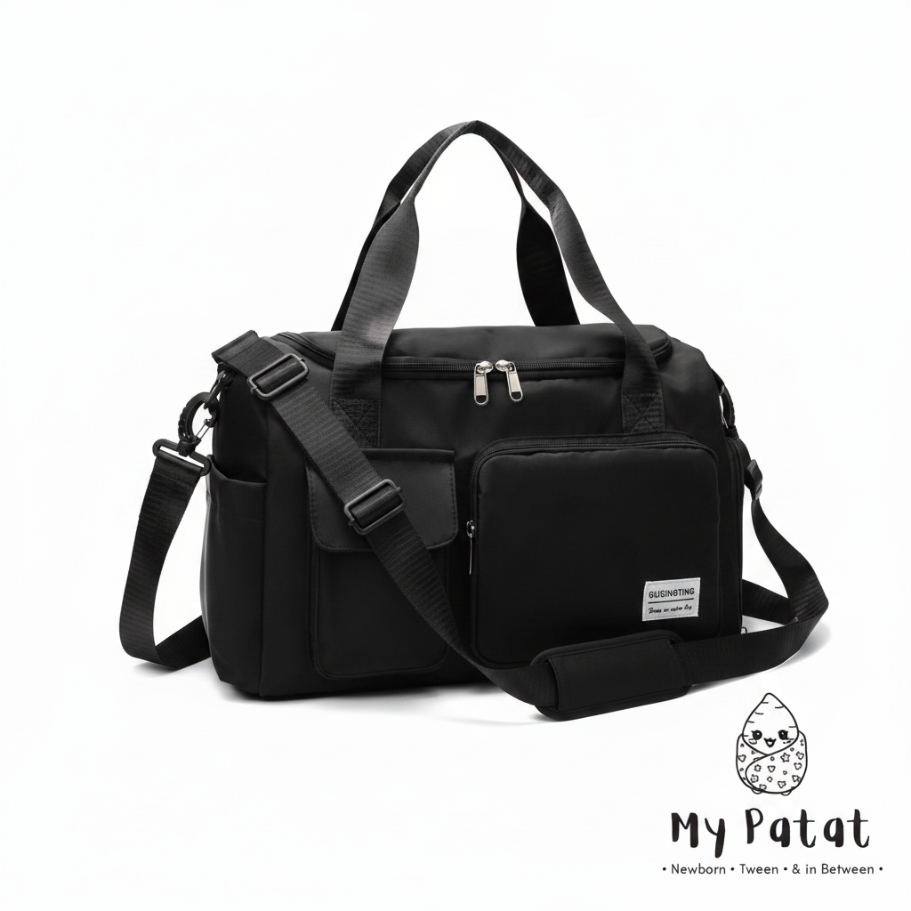 Black Tween Duffle Bag with My Patat logo