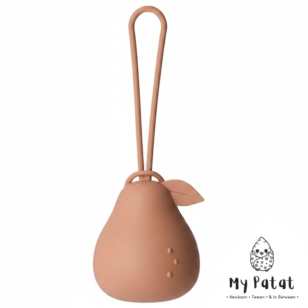Pink silicone pear dummy holder