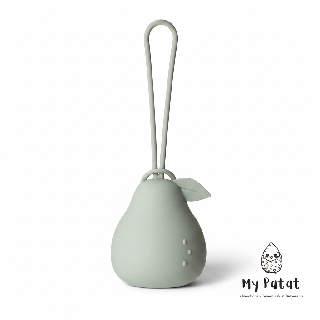 Grey silicone pear dummy holder