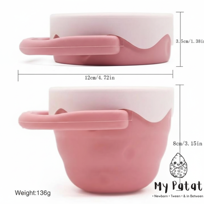 Silicone snack cup dimensions 12cm x 8cm weight 136g