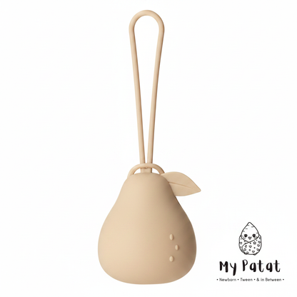 Beige silicone pear dummy holder