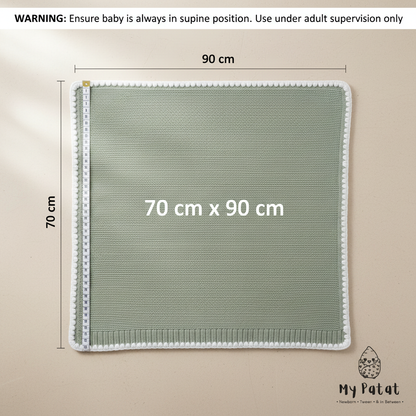 Knit baby blanket dimensions 70cm x 90cm