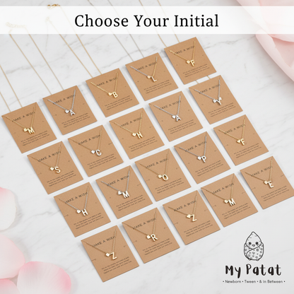 Make a Wish Necklace - My Patat collection flat lay all initials