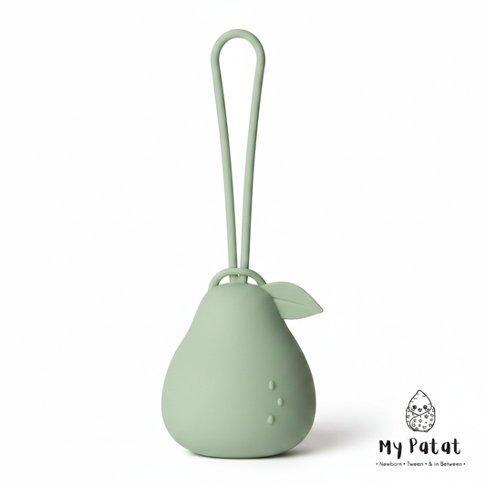 Sage green silicone pear dummy holder