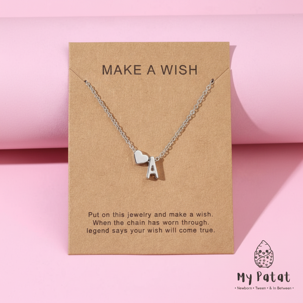 Make a Wish Necklace - My Patat branded product image pink background