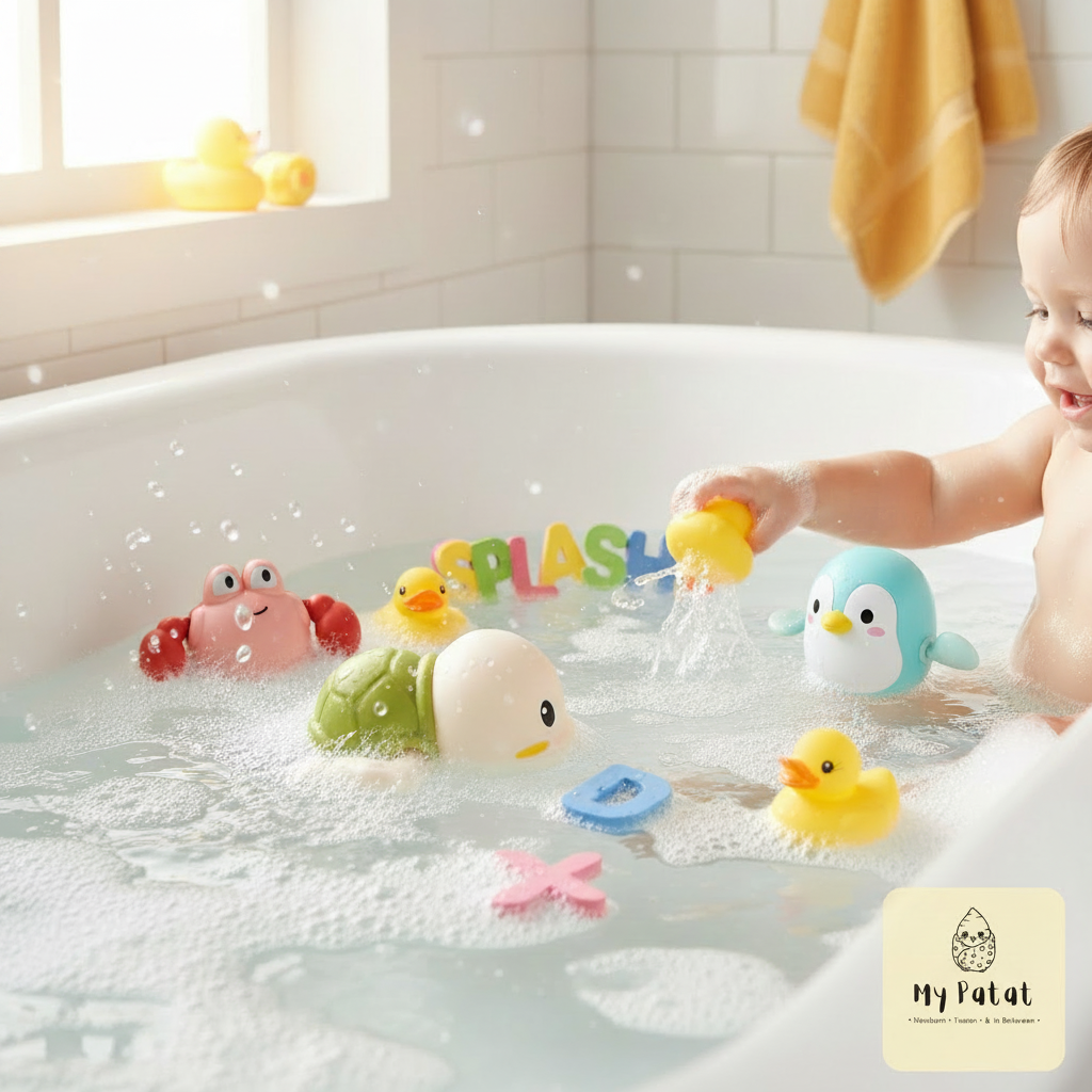 Wind-Up Swimming Bath Toys – Crab, Penguin & Turtle
